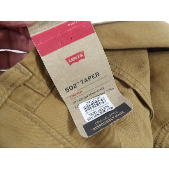 Levi 502 Taper Light Brown Denim Jeans W36 L30 NWT - Picture 3 of 5